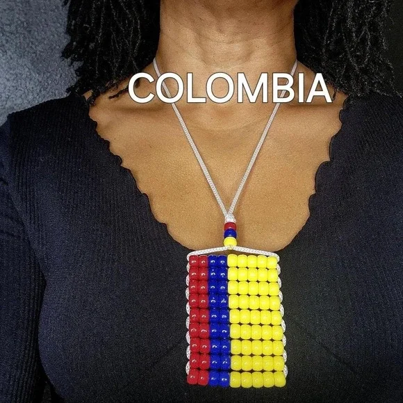 Colombia Flag Car Mirror Danglers/Necklace - Picture 3 of 4